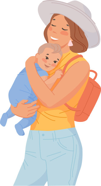 年轻女性旅行与婴儿快乐的父母图片下载