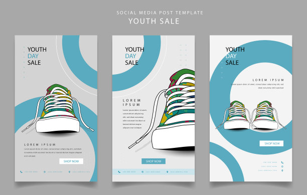 社交媒体张贴模板在肖像背景图片下载