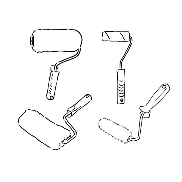 手绘油漆辊油漆辊图片下载