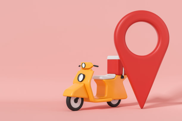 送货代步车附有定位标志，复印空间图片下载