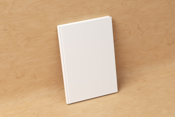空白垂直精装书封面模型站在木制背景图片下载