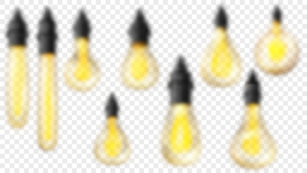 一组散焦的老式白炽灯图片下载