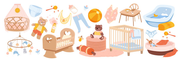 婴儿婴儿护理设备家具和衣服图片下载