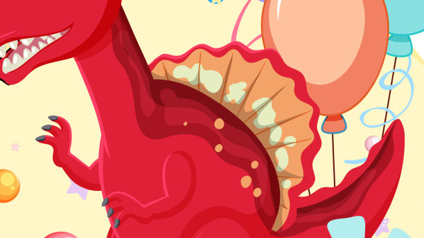 可爱的恐龙主题派对卡通图片下载
