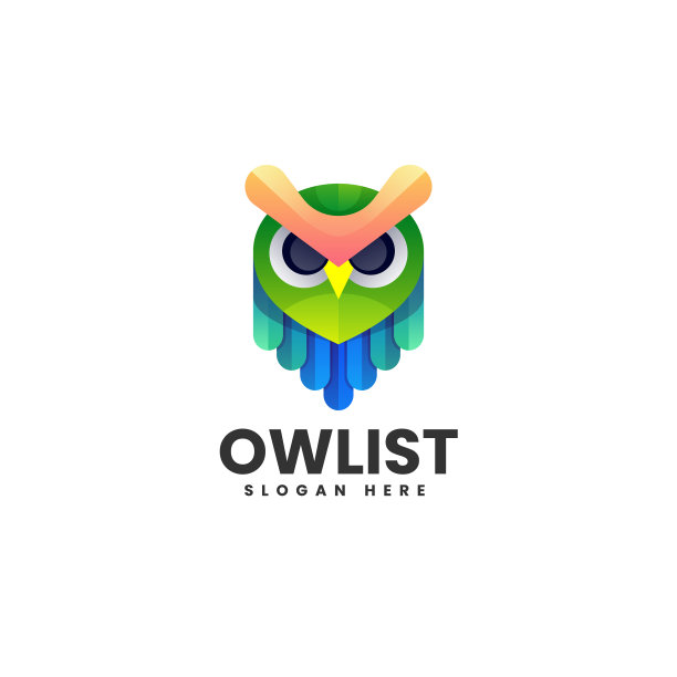 Logo猫头鹰渐变彩色风格图片下载