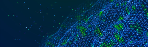 数字技术背景。点与线相连的抽象结构。大数据。3 d渲染。图片下载