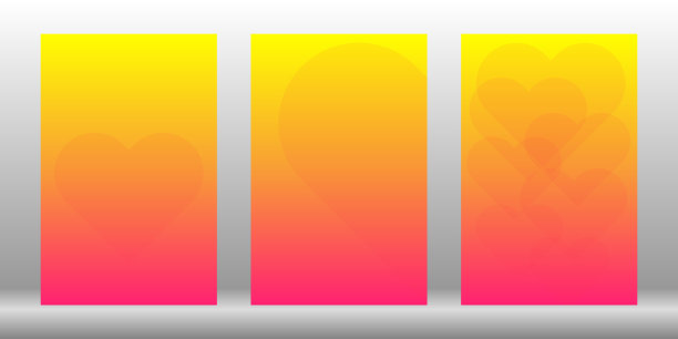 一组心形的抽象背景图片下载