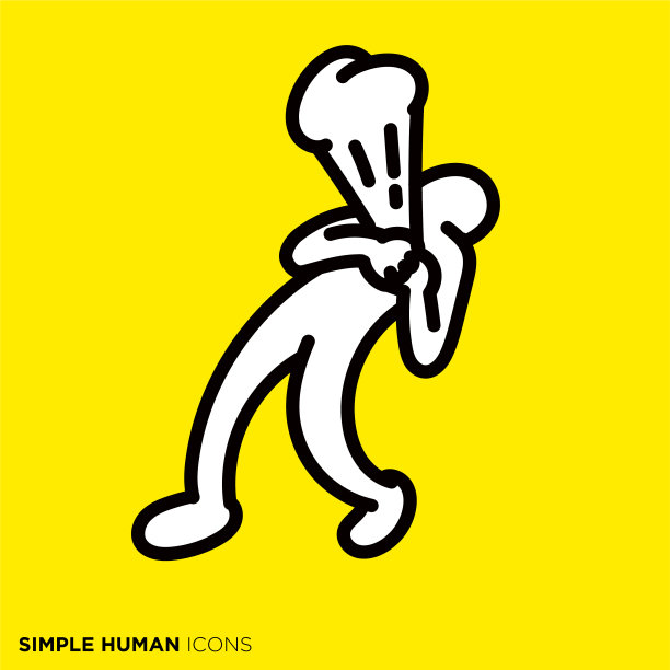 简单的人类图标系列“心脏跳出来”图片下载