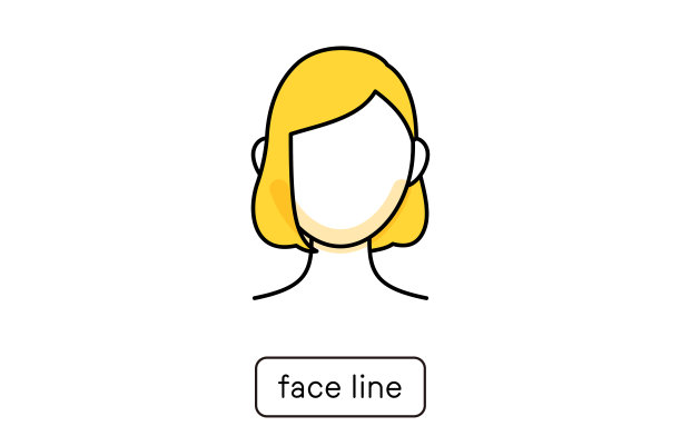 脱毛插画的女性部分，脸线图片下载