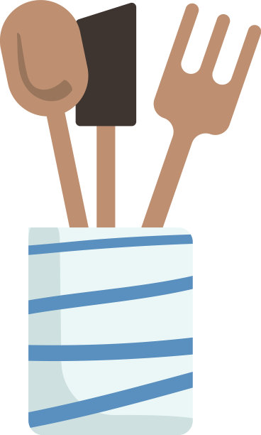 厨房用具半平色物体图片下载