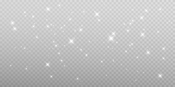 白色png尘埃光。散景灯灯光效果背景。圣诞节背景闪光的灰尘圣诞节发光的光散景纸屑和火花叠加纹理为您的设计。图片下载
