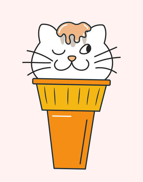 冰淇淋的猫图片下载