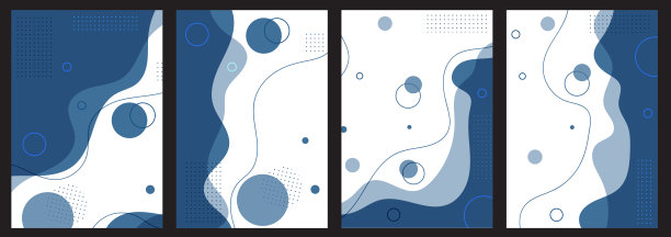 一套极简手绘抽象流体形状。图片下载