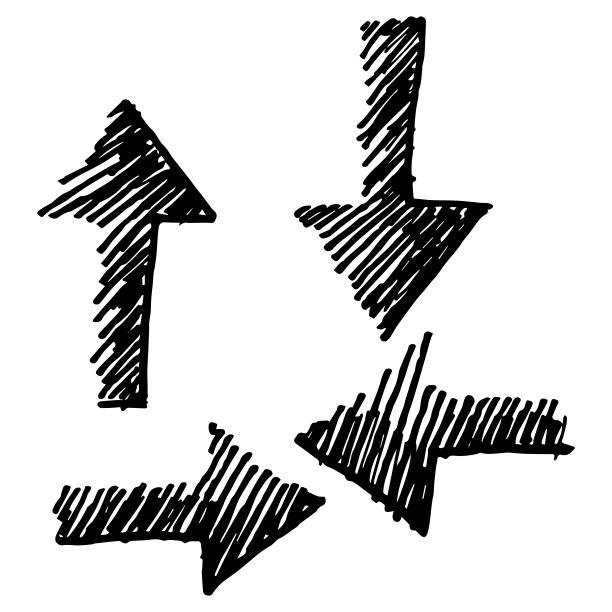 涂鸦矢量箭头集。垃圾摇滚风格的插图图片下载