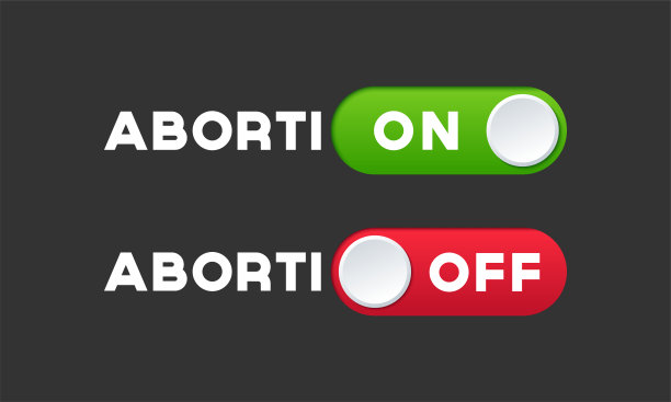 概念流产允许和禁止用开关滑块按钮的开关矢量插图图片下载