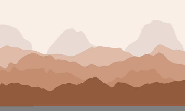 抽象的沙漠山脉背景。矢量插图与棕色的山景观。平静的山峰图片下载