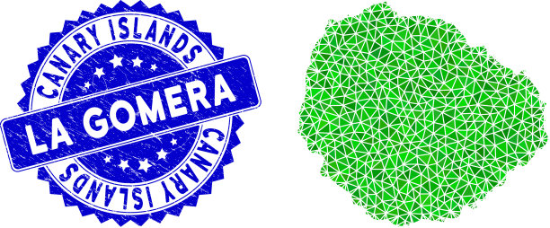 玫瑰花冠纹理徽章和绿色低聚la图片下载