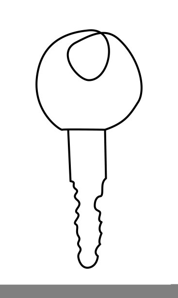 连续线的关键。酒店房间，家，汽车，储物柜的极简钥匙插图。房地产销售的矢量元素图片下载