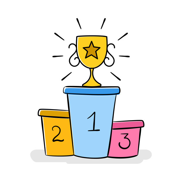 黄金奖杯。金杯胜利奖状站在冠军领奖台上。首位。闪亮的金杯。奖的胜利。竞争的赢家。冠军奖杯奖励第一名。卡通风格图片下载