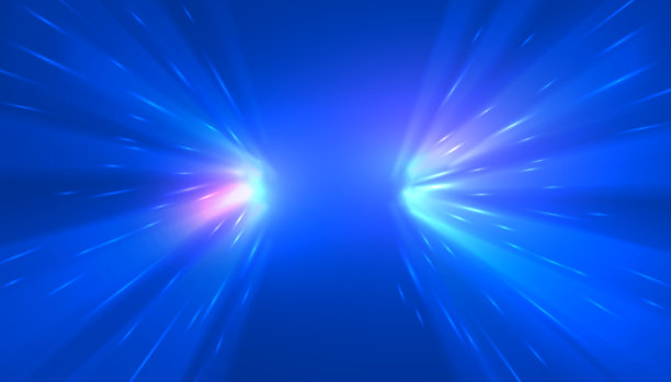 速度背景与光的效果和闪烁的粒子。动态线路模拟高速行驶。拥有闪电能量的未来空间。矢量图图片下载