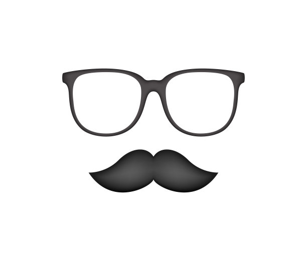 胡子和眼镜孤立在白色背景图片下载