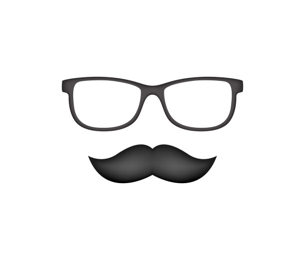 胡子和眼镜孤立在白色背景图片下载