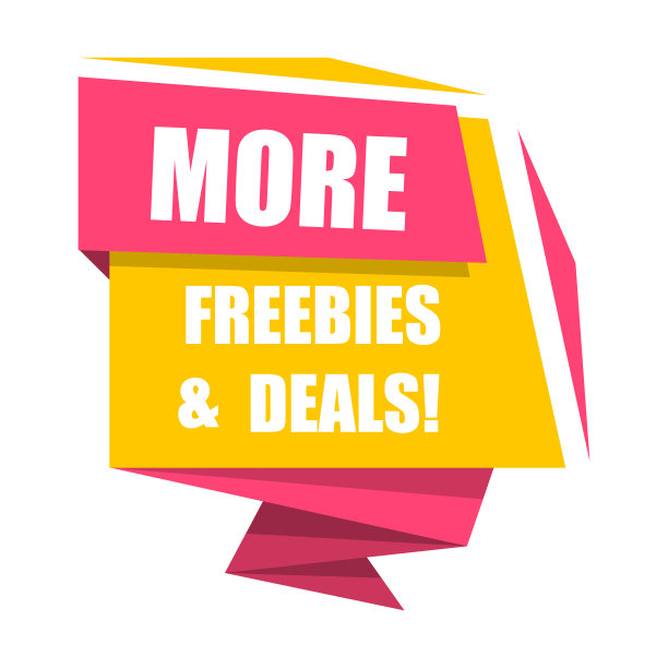 徽章更多免费赠品交易，矢量插图图片下载