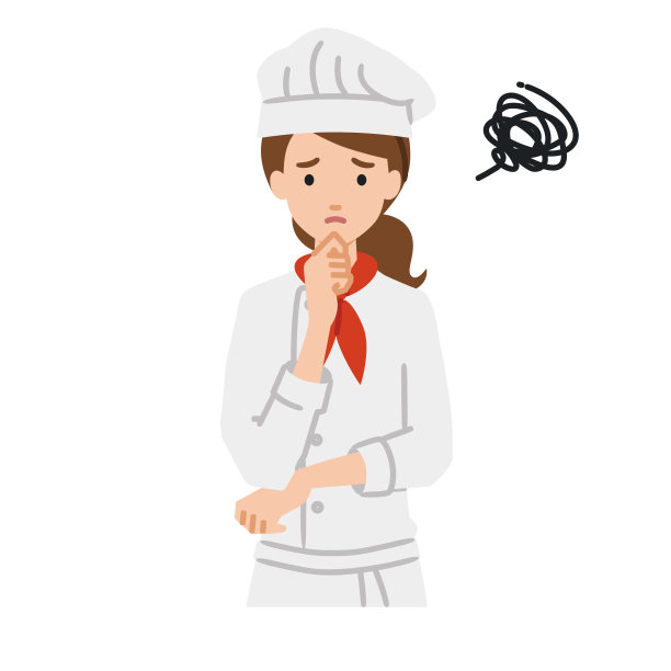 一个女厨师用手指托着下巴都站不稳图片下载