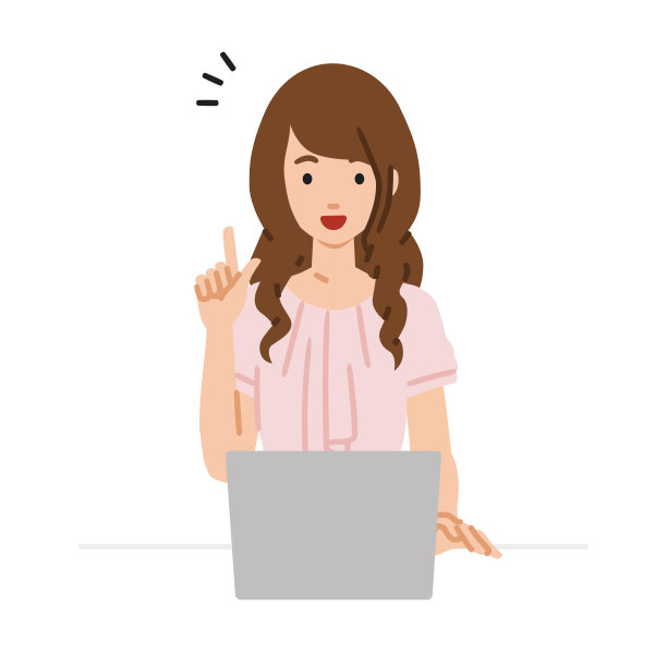 一个在休闲工作风格的女人用笔记本电脑在她的桌子上用手指的手势得到想法图片下载