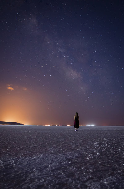 银河和盐湖图片下载