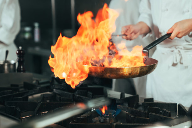 餐厅后厨大厨炒菜颠勺图片下载
