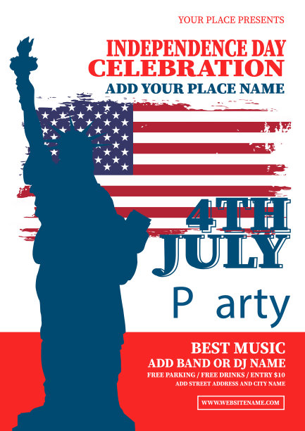 独立日派对海报传单设计图片下载