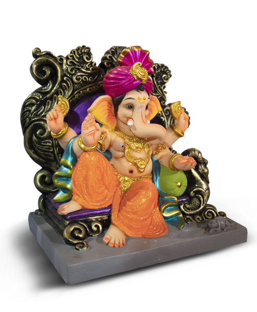 印度象头神节，主甘帕提，快乐的甘尼什查图提，白背景上的甘帕提图片下载