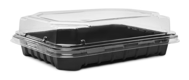 空的塑料容器上的食物隔离白色图片下载