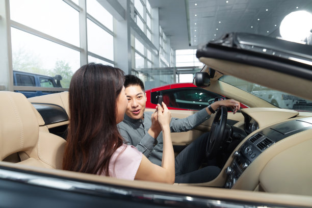 青年伴侣在4S店试驾体验图片下载