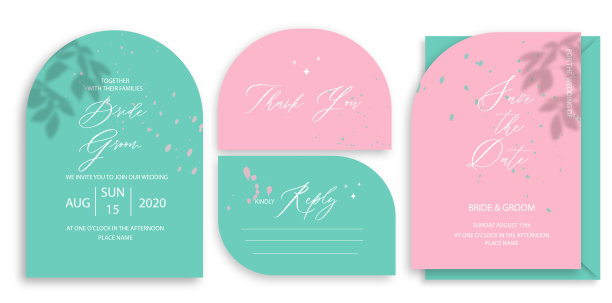 现代拱门婚礼邀请模板拱门图片下载