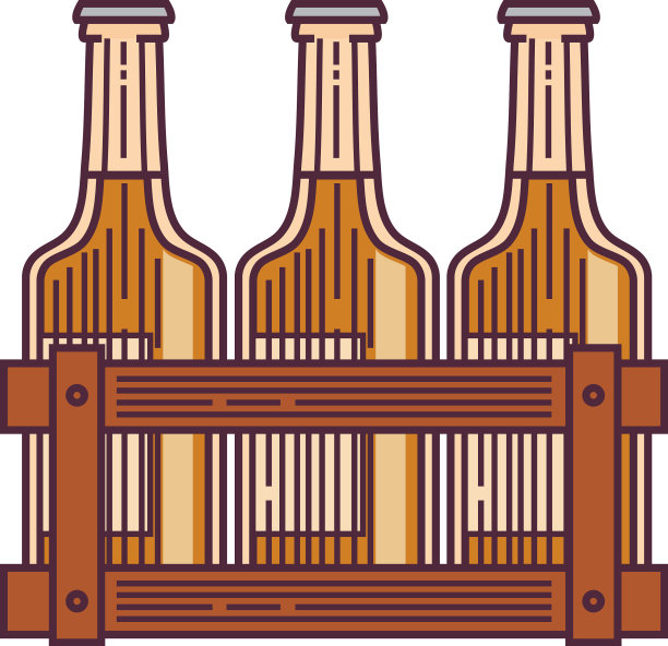 啤酒瓶放在篮子里图片下载