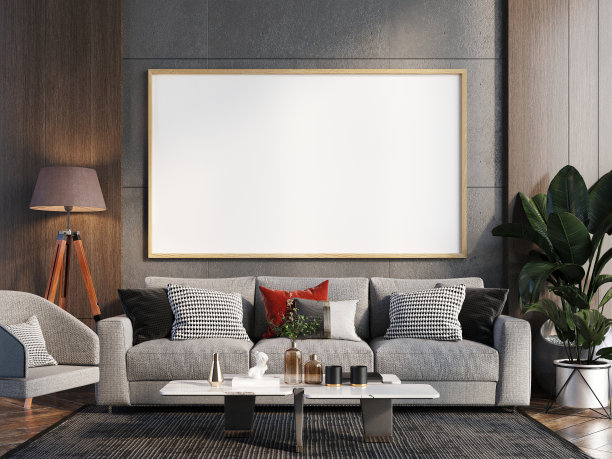 客厅内部的相框图片下载