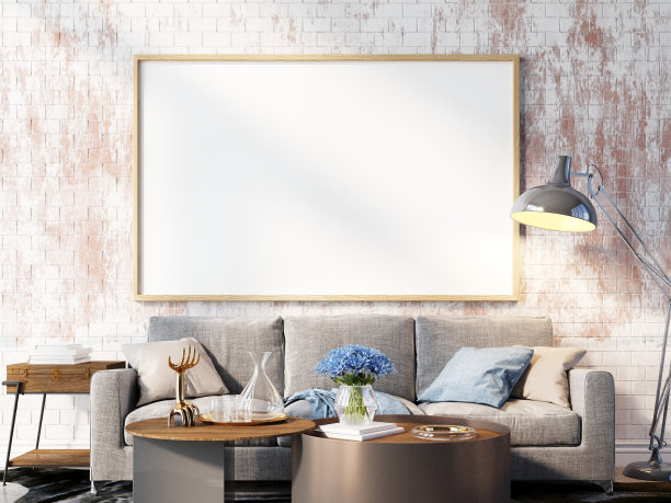 客厅内部的相框图片下载