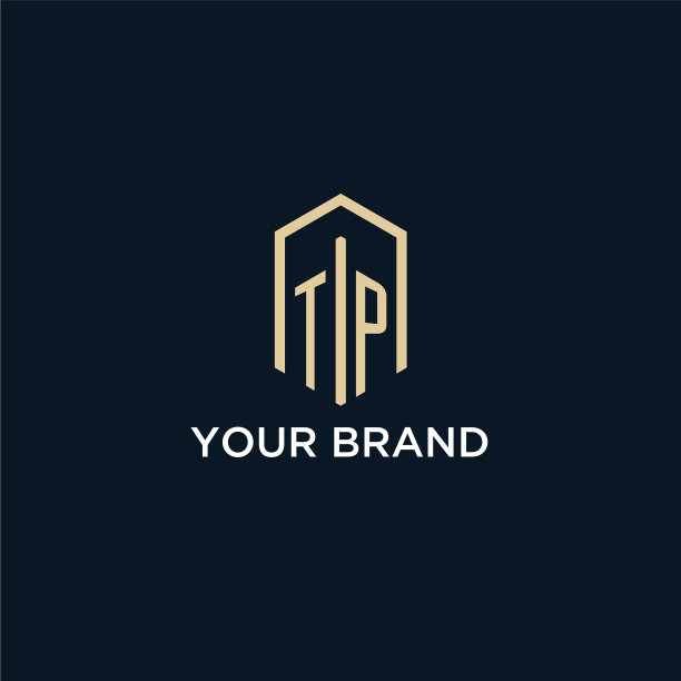 Tp初始字母标志与六角形图片下载