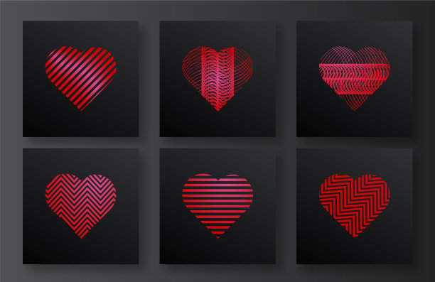 心形标志设计模板图片下载