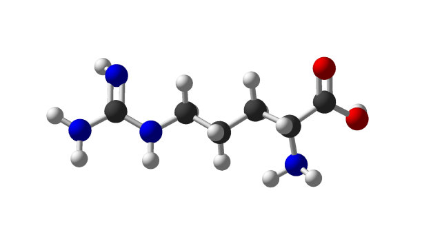 白底化学原子分子上分离出的精氨酸三维分子结构图片下载