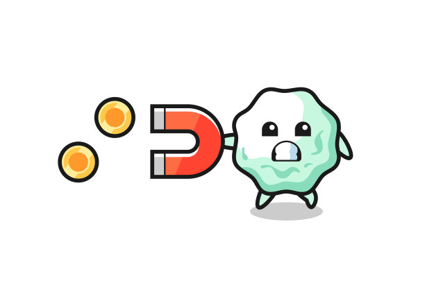 口香糖拿着磁铁抓字图片下载