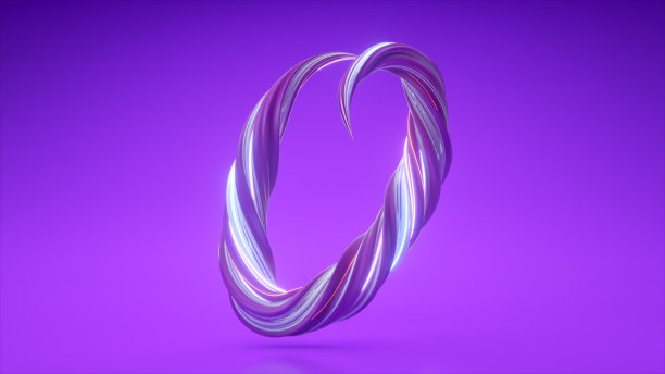 绕组字母表集合。独特的扭曲的信件。蓝色的颜色。字母o 3d插画图片下载