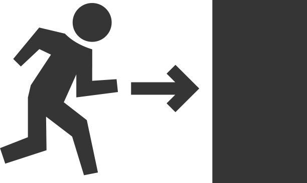 发生火灾时，紧急出口标志图片下载