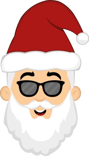 矢量头圣诞老人墨镜图片下载