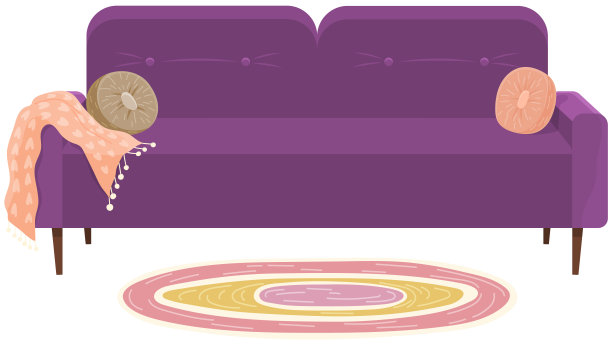 客厅家具设计，现代家居室内元素。沙发图片下载