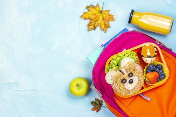 带搞笑熊三明治的午餐盒图片下载