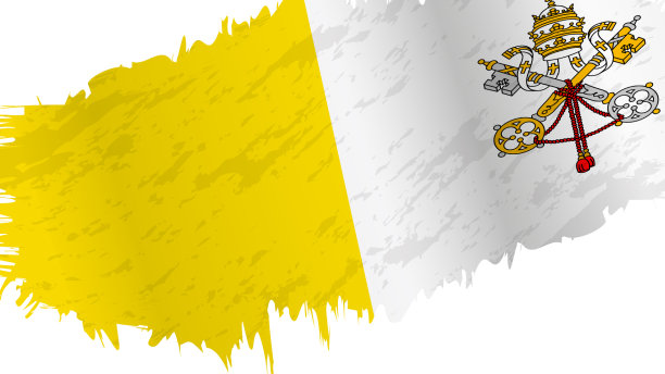 用画笔绘出梵蒂冈城的旗帜图片下载