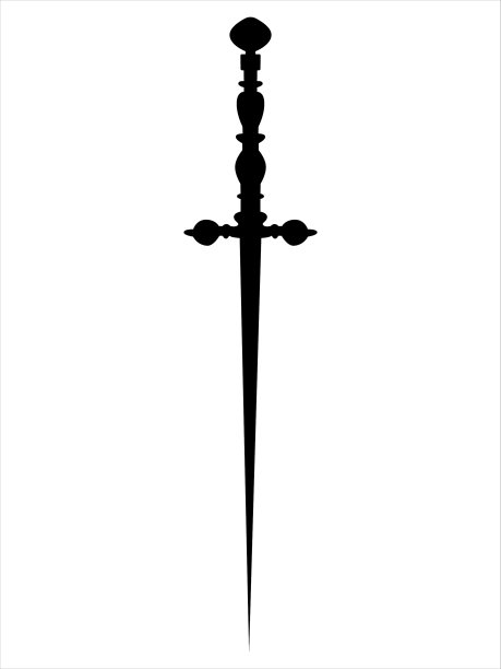 匕首在复古风格黑色剪影图片下载